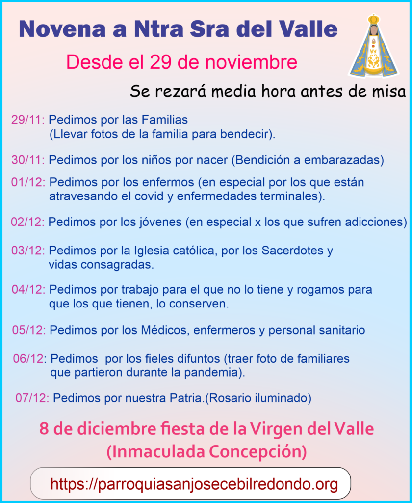 novena a la virgen del valle